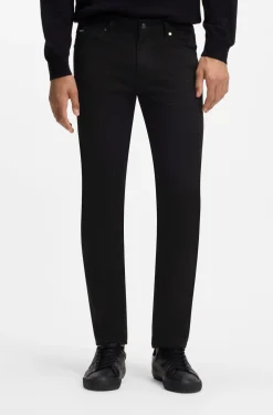 Slim-fit jeans in black stretch denim