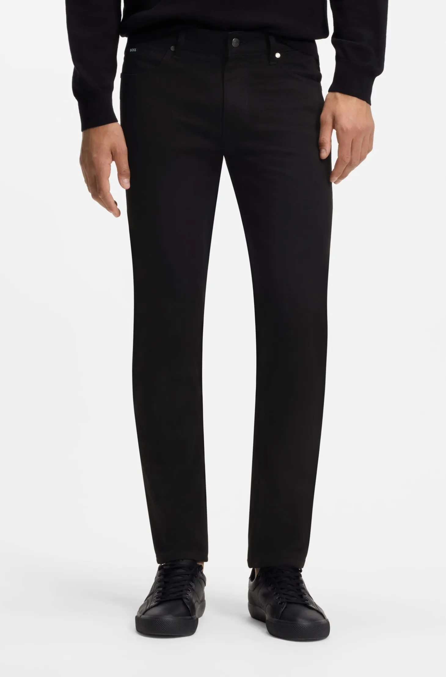 Slim-fit jeans in black stretch denim