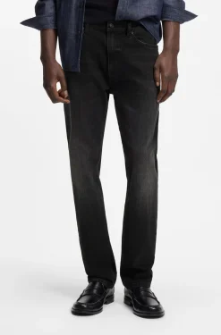 Slim-fit jeans in black stretch denim
