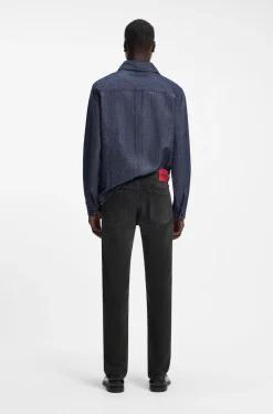 Slim-fit jeans in black stretch denim