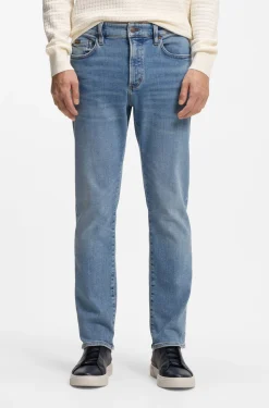Slim-fit jeans in blue performance-stretch denim