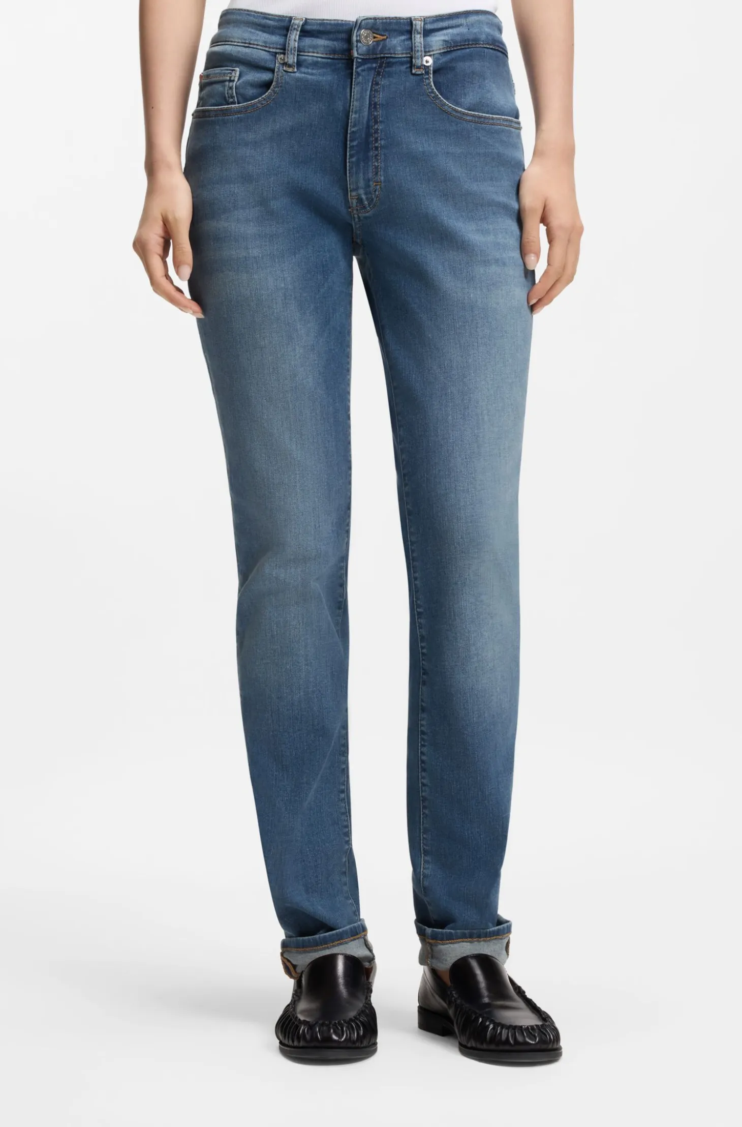 Slim-fit jeans in blue soft-motion denim
