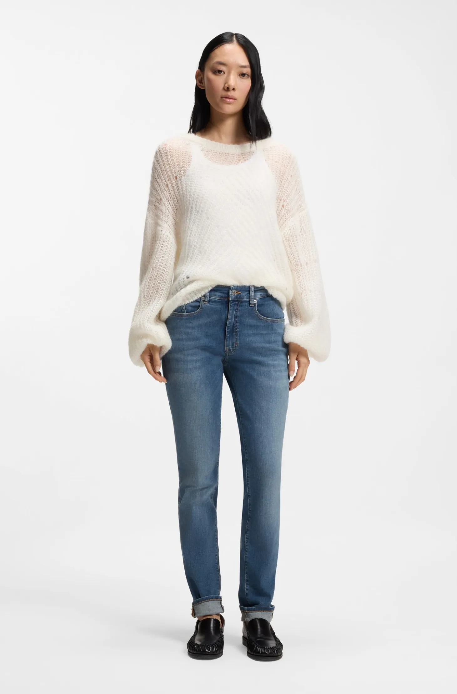Slim-fit jeans in blue soft-motion denim