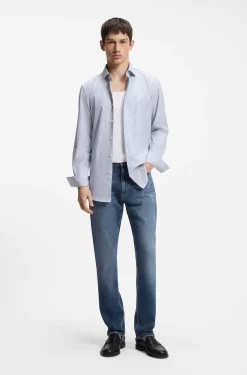 Slim-fit jeans in blue stretch denim