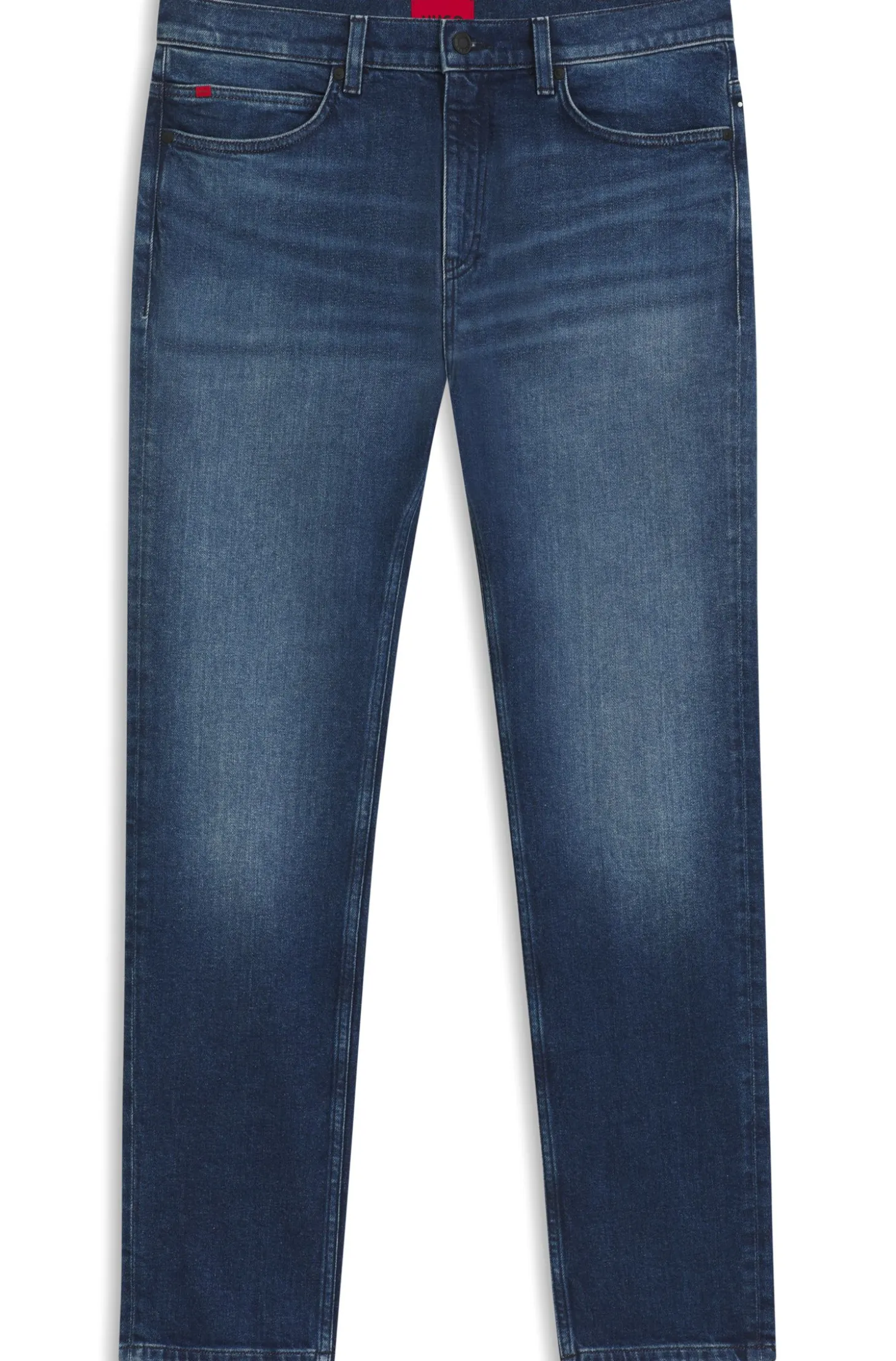 Slim-fit jeans in dark-blue comfort-stretch denim