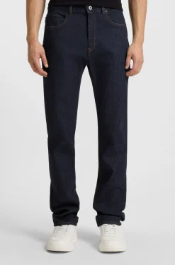Slim-fit jeans in dark-blue stretch denim