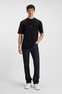 Slim-fit jeans in dark-blue stretch denim