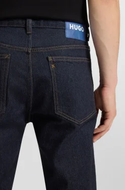 Slim-fit jeans in dark-blue stretch denim