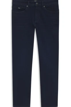 Slim-fit jeans in dark-blue stretch denim
