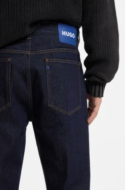 Slim-fit jeans in dark-blue stretch denim