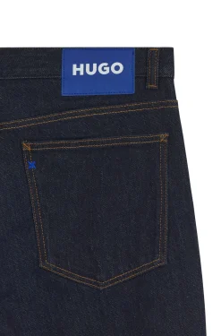 Slim-fit jeans in dark-blue stretch denim
