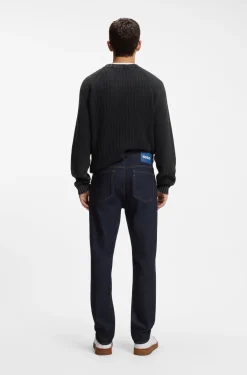 Slim-fit jeans in dark-blue stretch denim