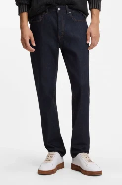 Slim-fit jeans in dark-blue stretch denim