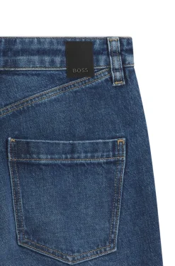Slim-fit jeans in indigo stretch denim with turnups