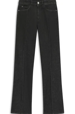 Slim-fit jeans in marble-structured black stretch denim