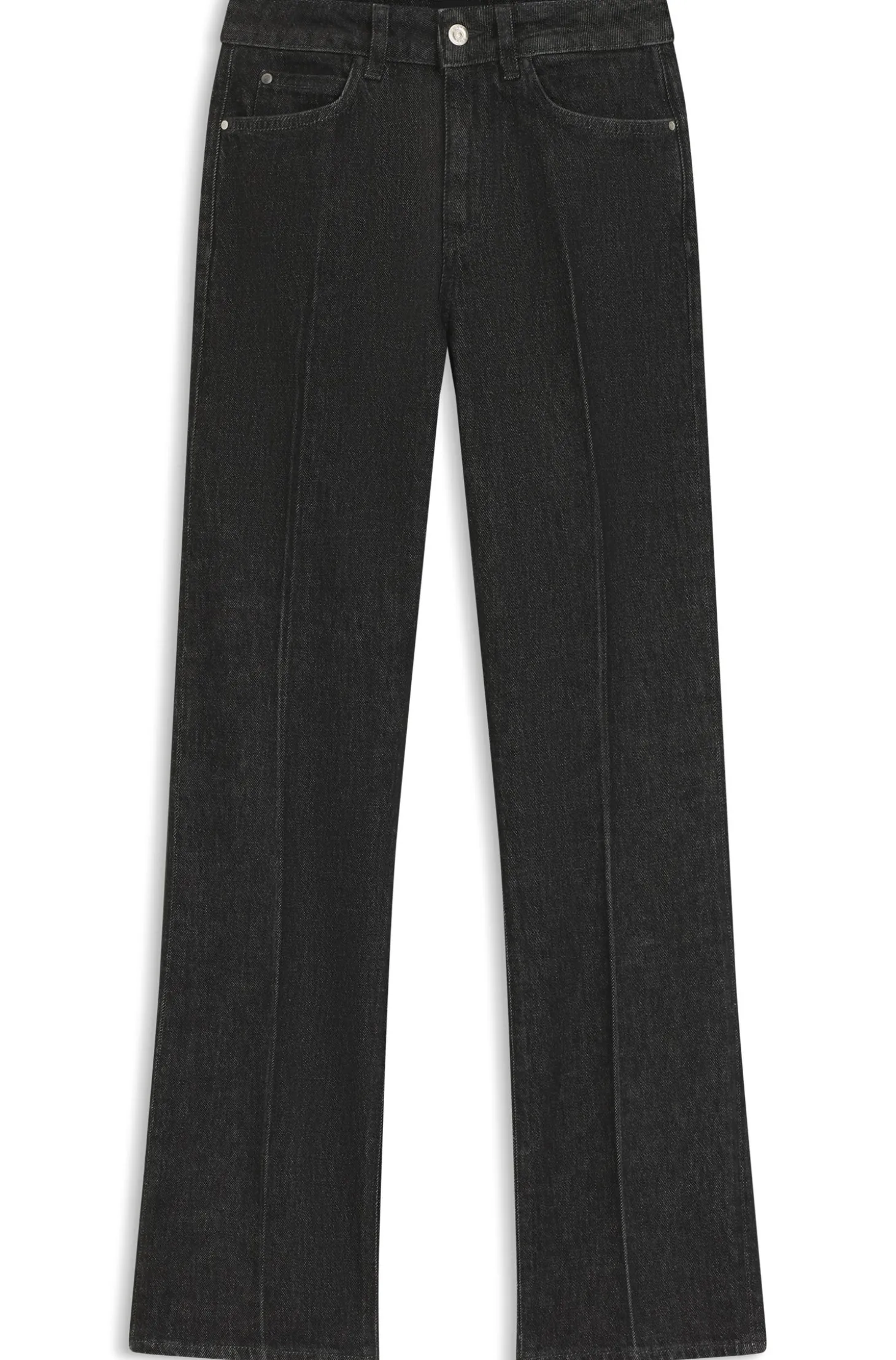 Slim-fit jeans in marble-structured black stretch denim