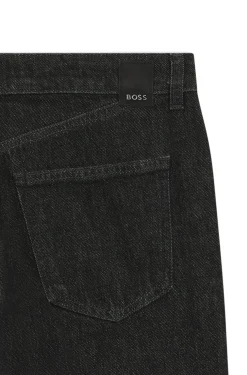 Slim-fit jeans in marble-structured black stretch denim
