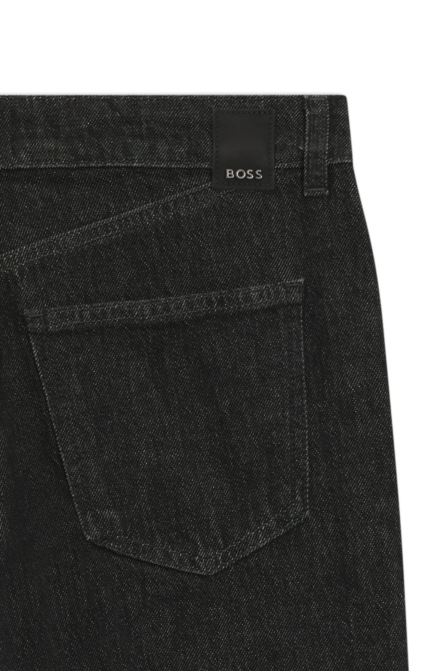 Slim-fit jeans in marble-structured black stretch denim