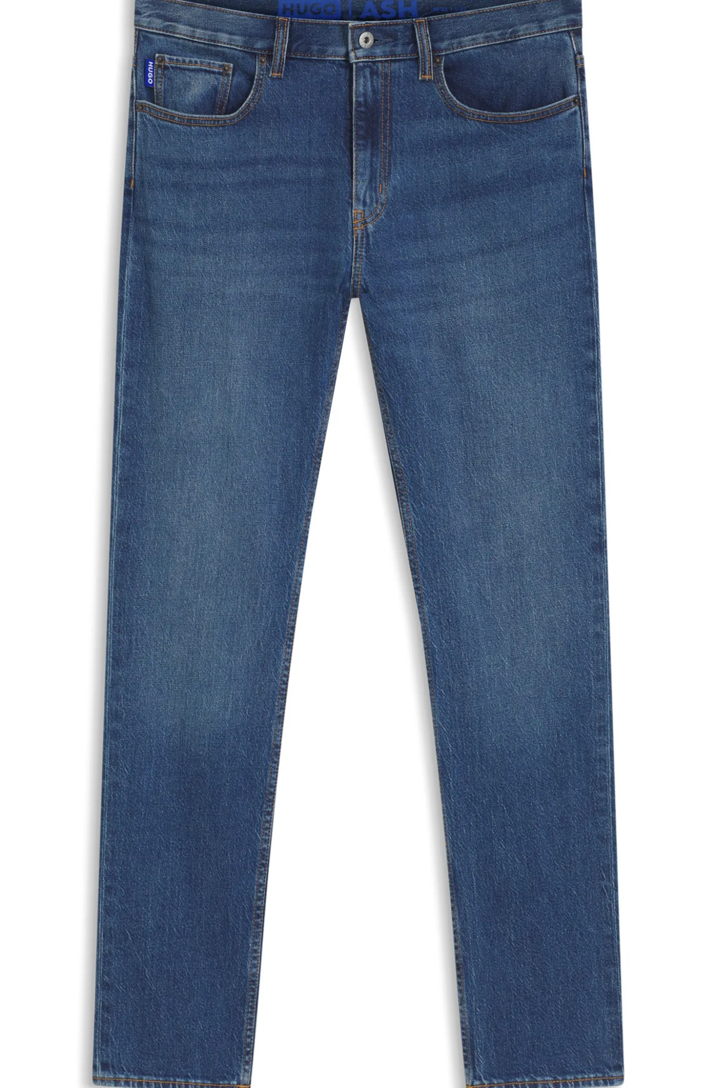 Slim-fit jeans in mid-blue stretch denim