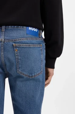 Slim-fit jeans in mid-blue stretch denim