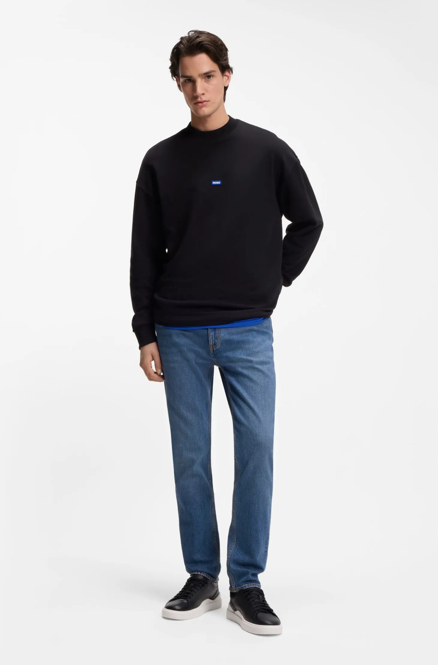 Slim-fit jeans in mid-blue stretch denim