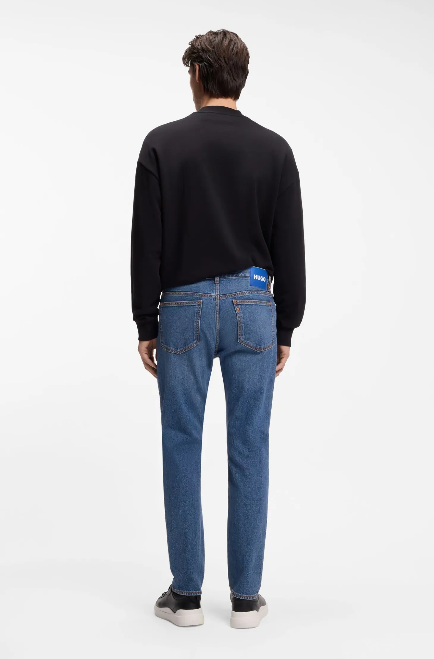 Slim-fit jeans in mid-blue stretch denim