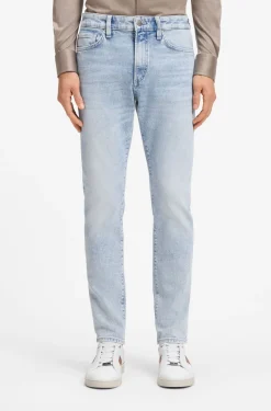 Slim-fit jeans in silk-blend denim