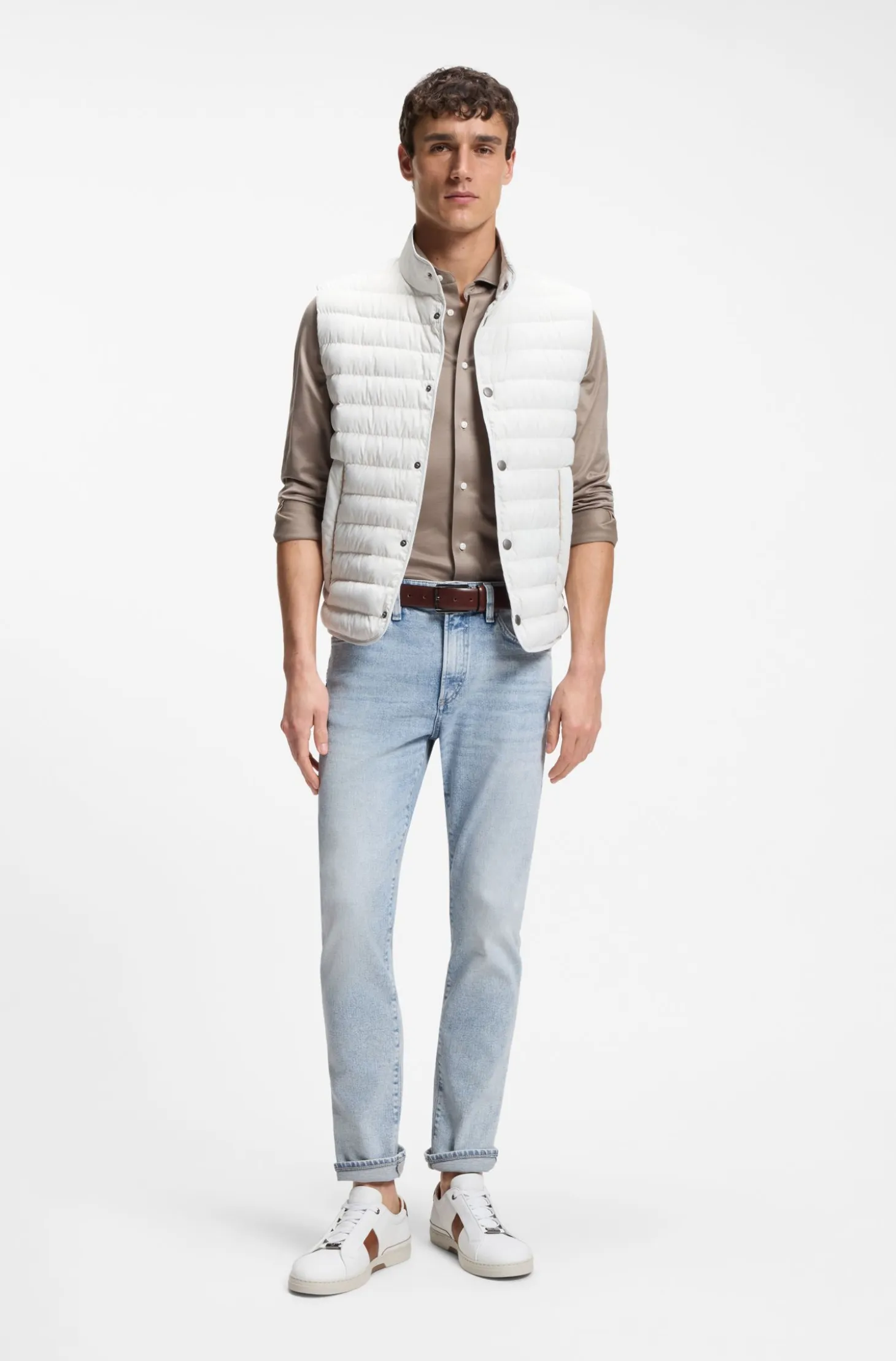 Slim-fit jeans in silk-blend denim