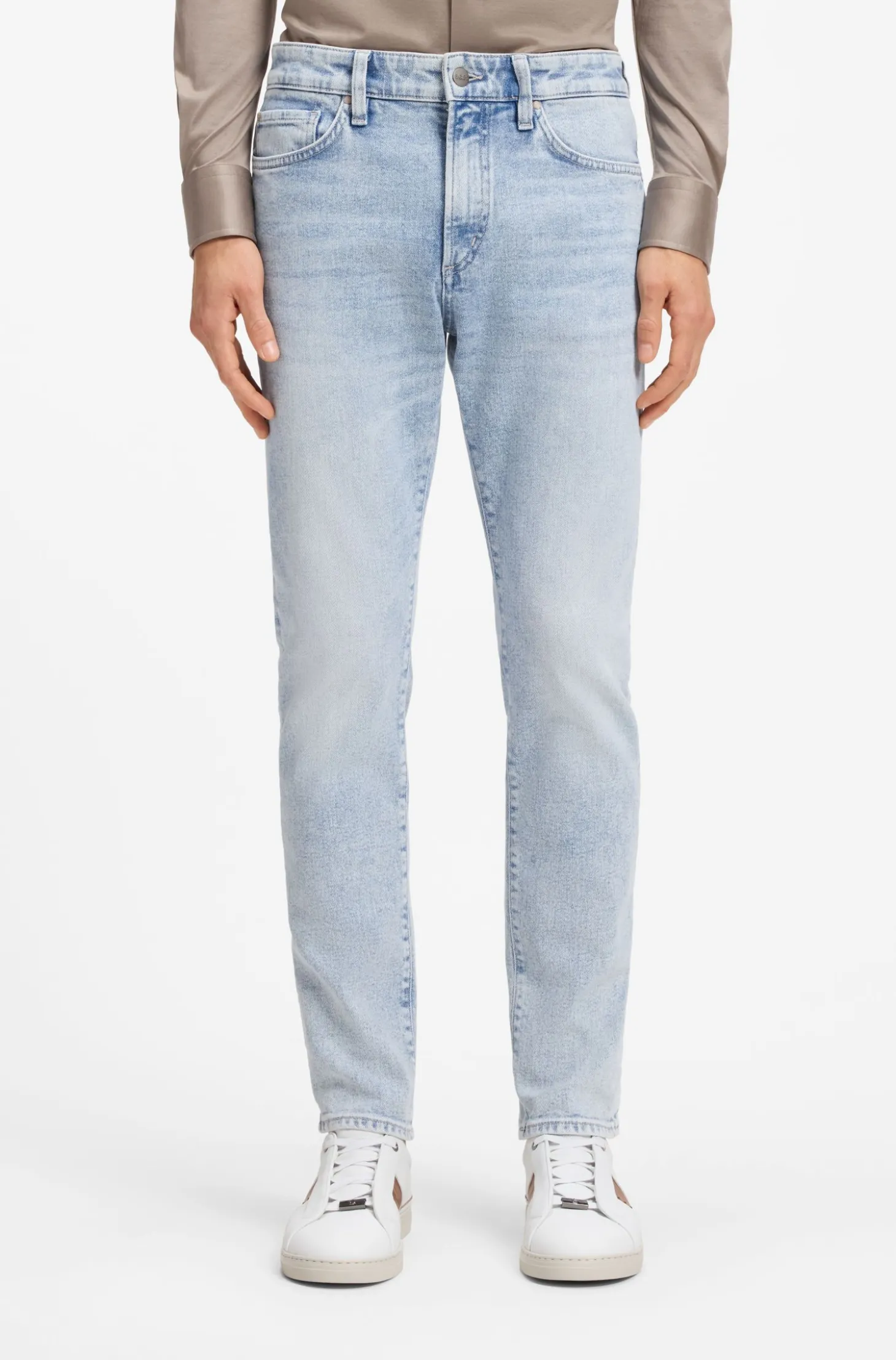 Slim-fit jeans in silk-blend denim