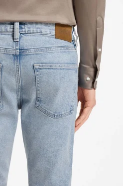 Slim-fit jeans in silk-blend denim