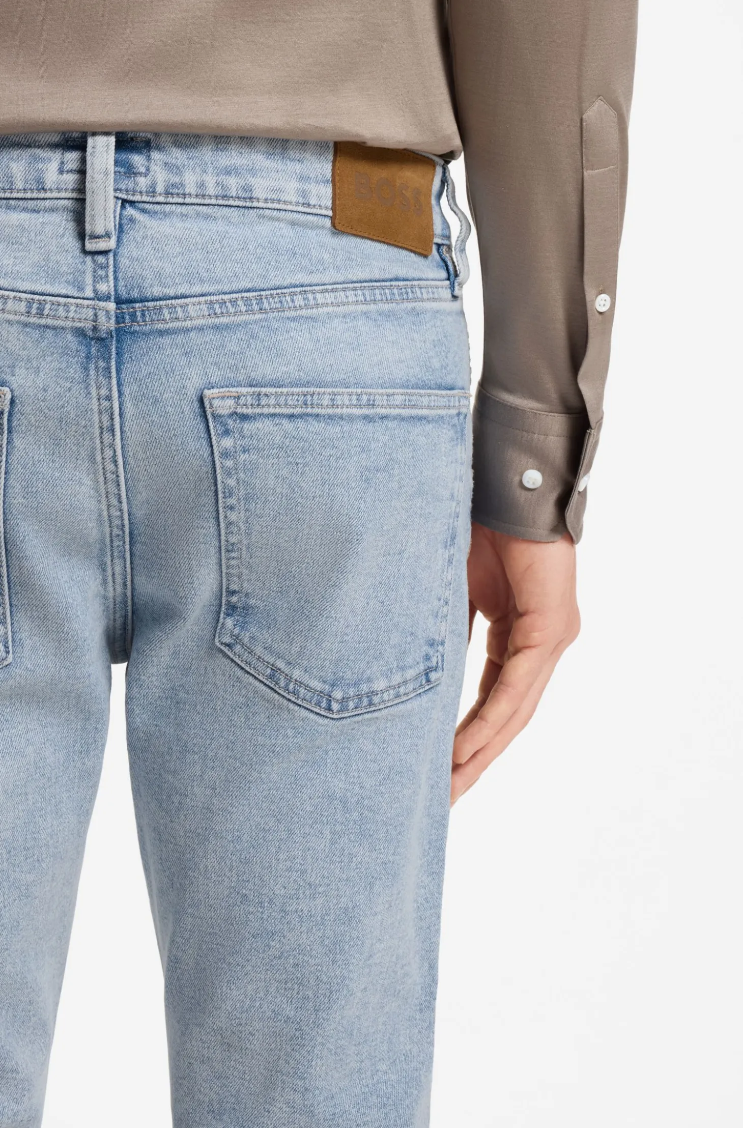 Slim-fit jeans in silk-blend denim