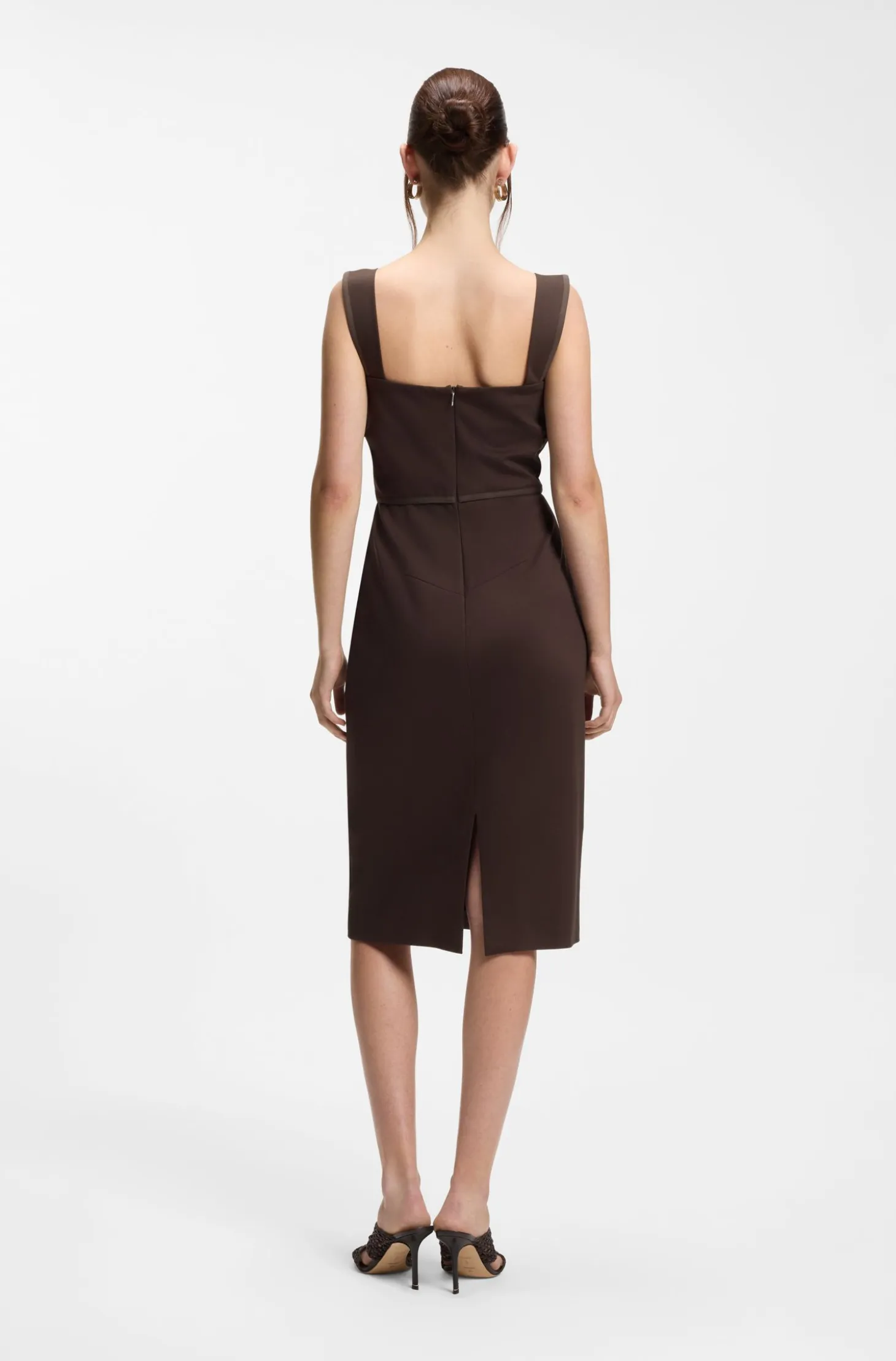 Slim-fit jersey dress with layered detail