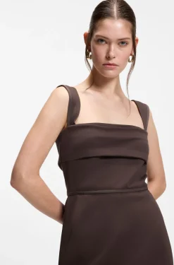 Slim-fit jersey dress with layered detail