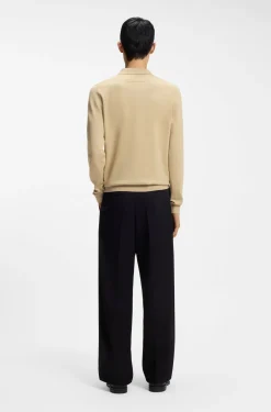 Slim-fit knit polo with rear logo