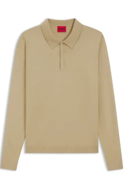 Slim-fit knit polo with rear logo
