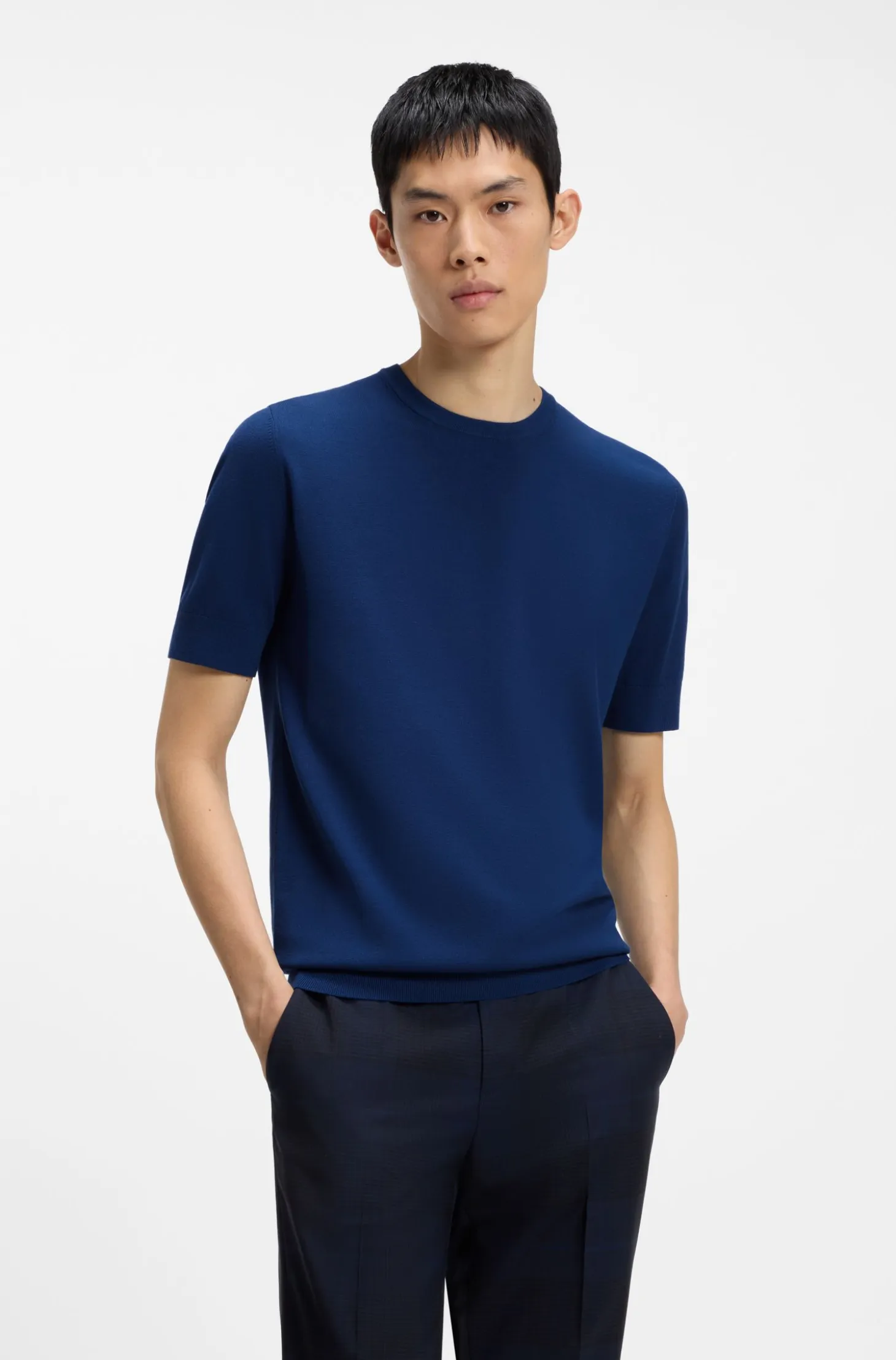 Slim-fit knit T-shirt