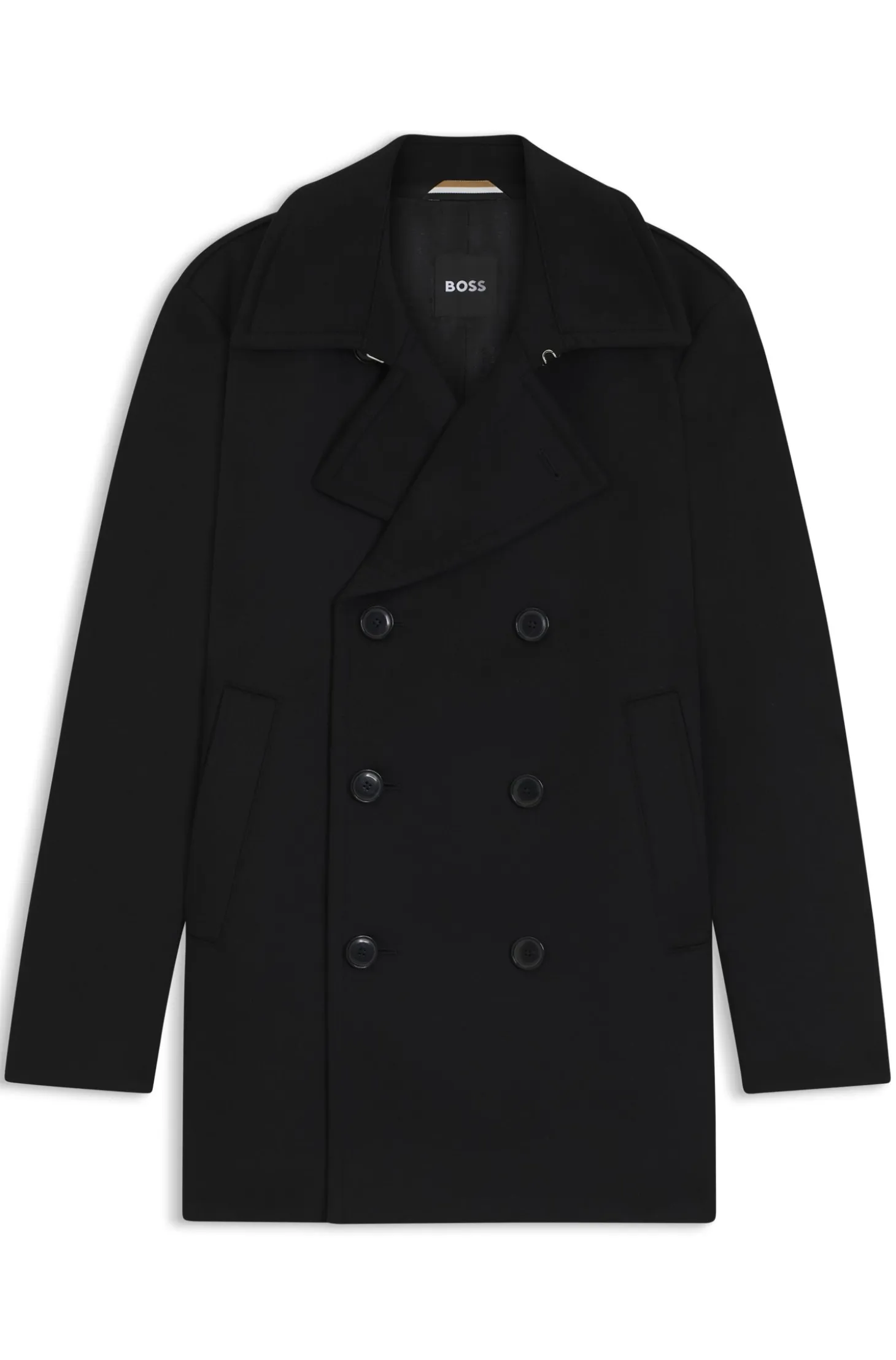 Slim-fit peacoat in wool and cashmere