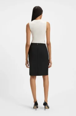 Slim-fit pencil skirt in Italian-made virgin wool