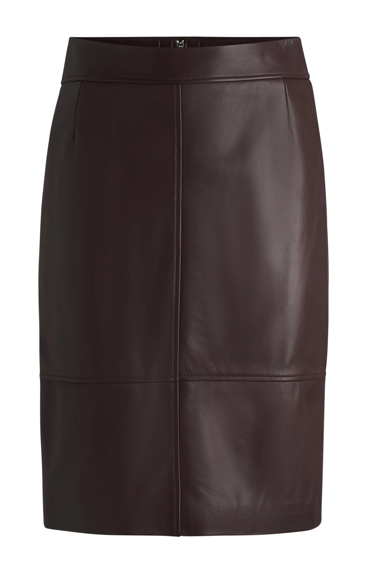Slim-fit pencil skirt in smooth leather