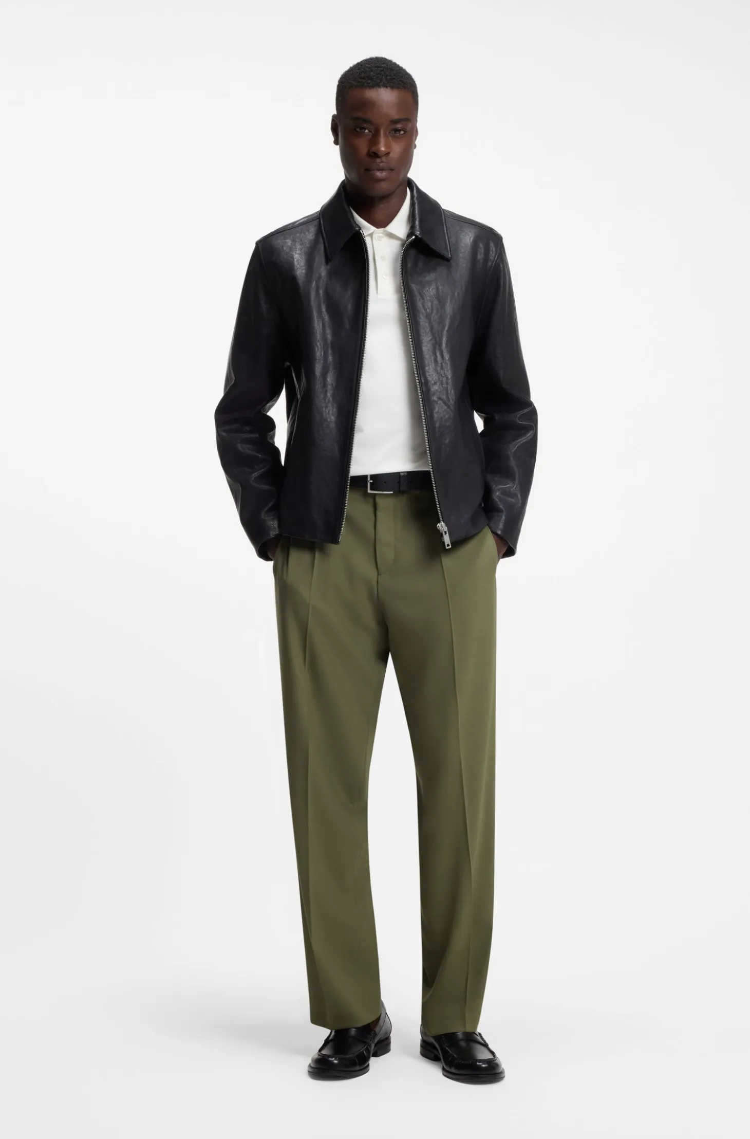 Slim-fit polo in mercerized cotton