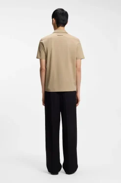 Slim-fit polo in mercerized cotton