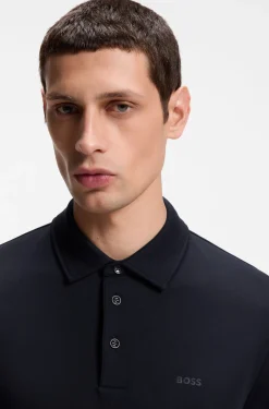 Slim-fit polo shirt in interlock cotton
