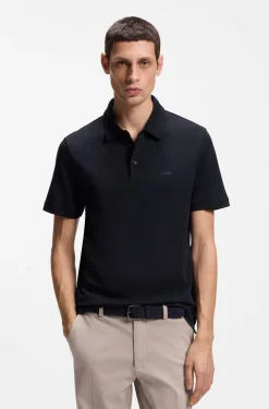 Slim-fit polo shirt in interlock cotton