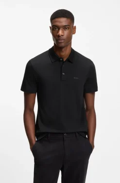 Slim-fit polo shirt in interlock cotton