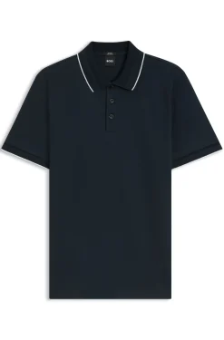Slim-fit polo shirt in mercerised cotton