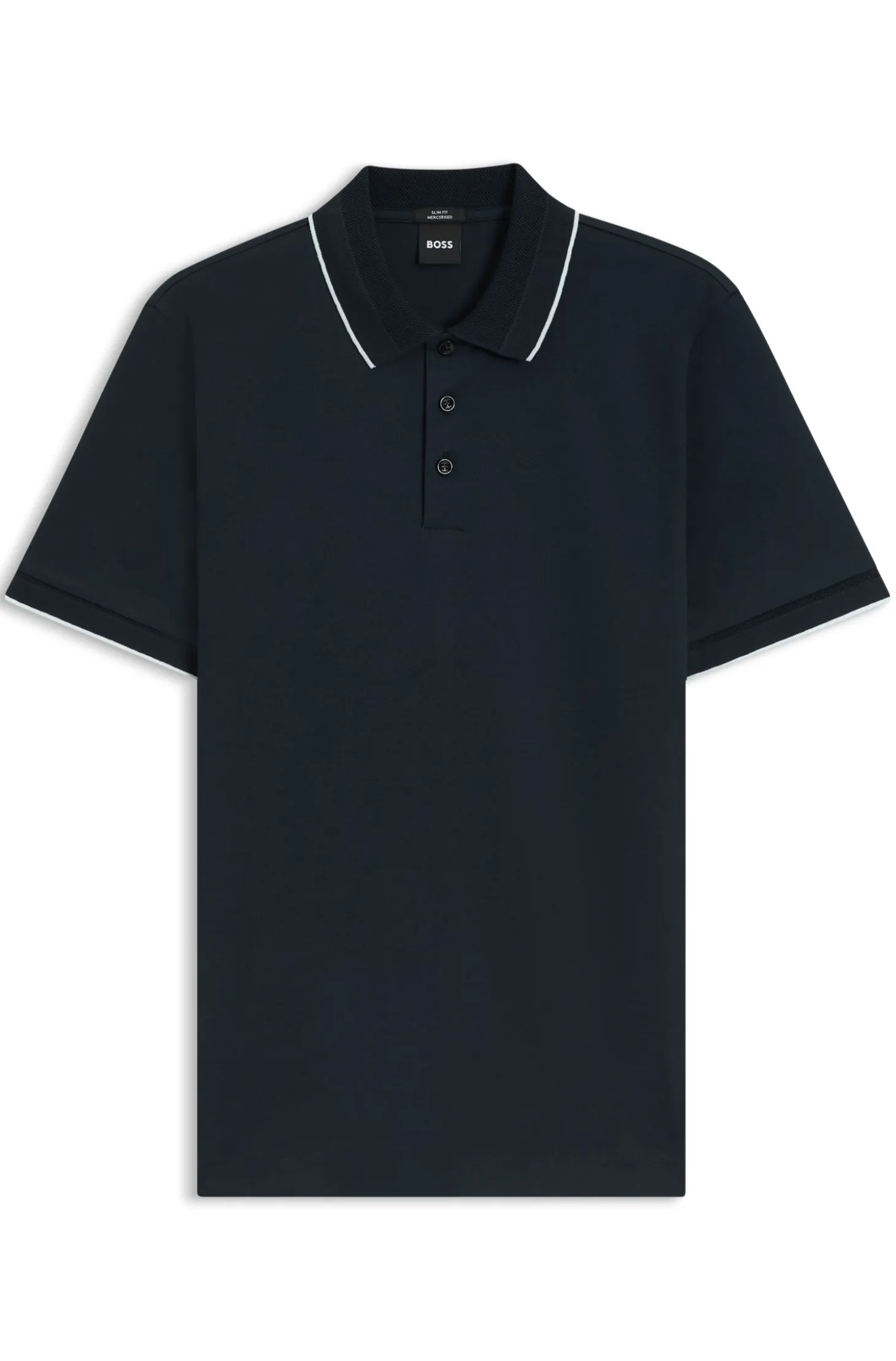 Slim-fit polo shirt in mercerised cotton