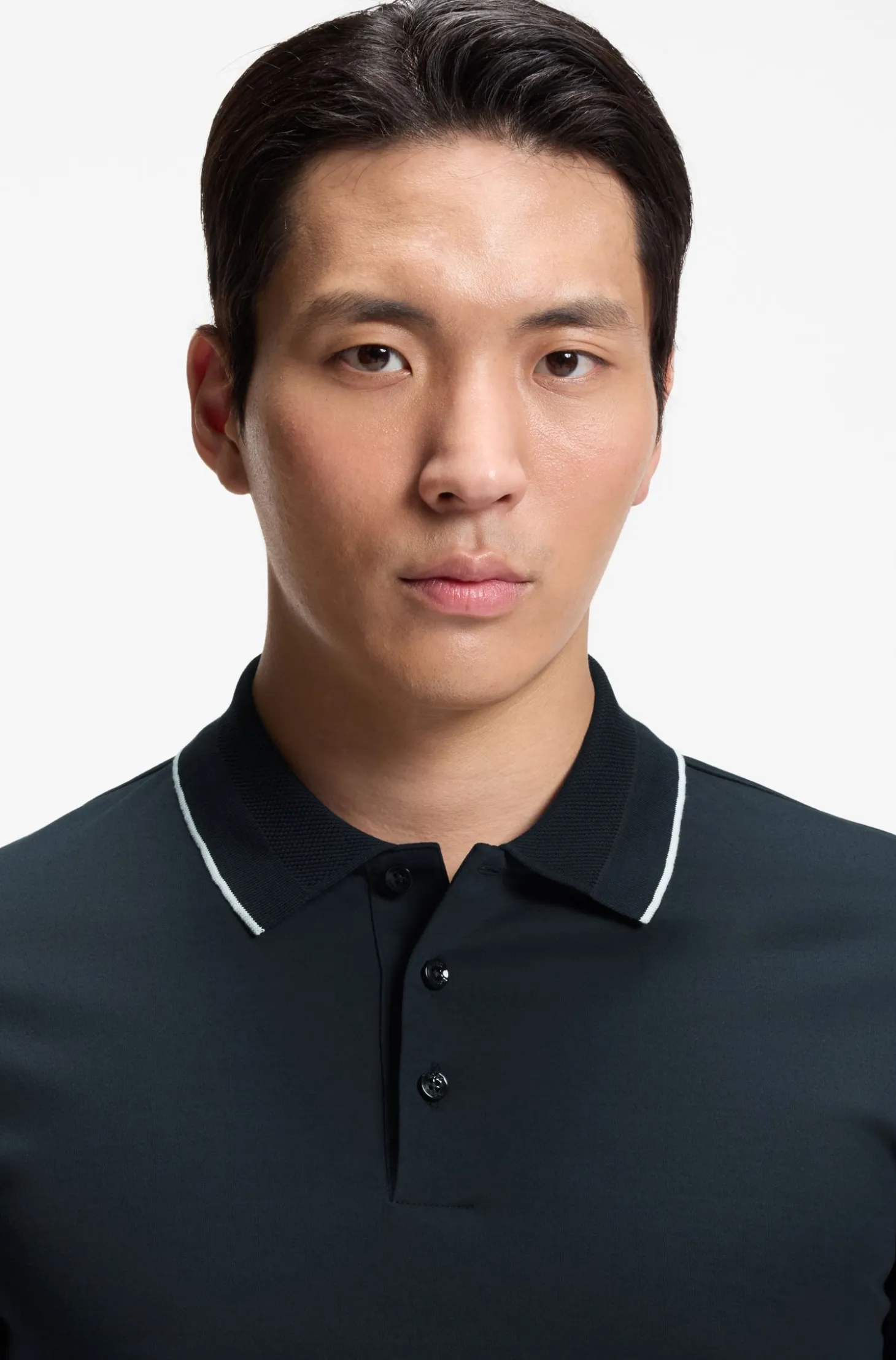 Slim-fit polo shirt in mercerised cotton
