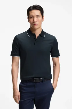 Slim-fit polo shirt in mercerised cotton