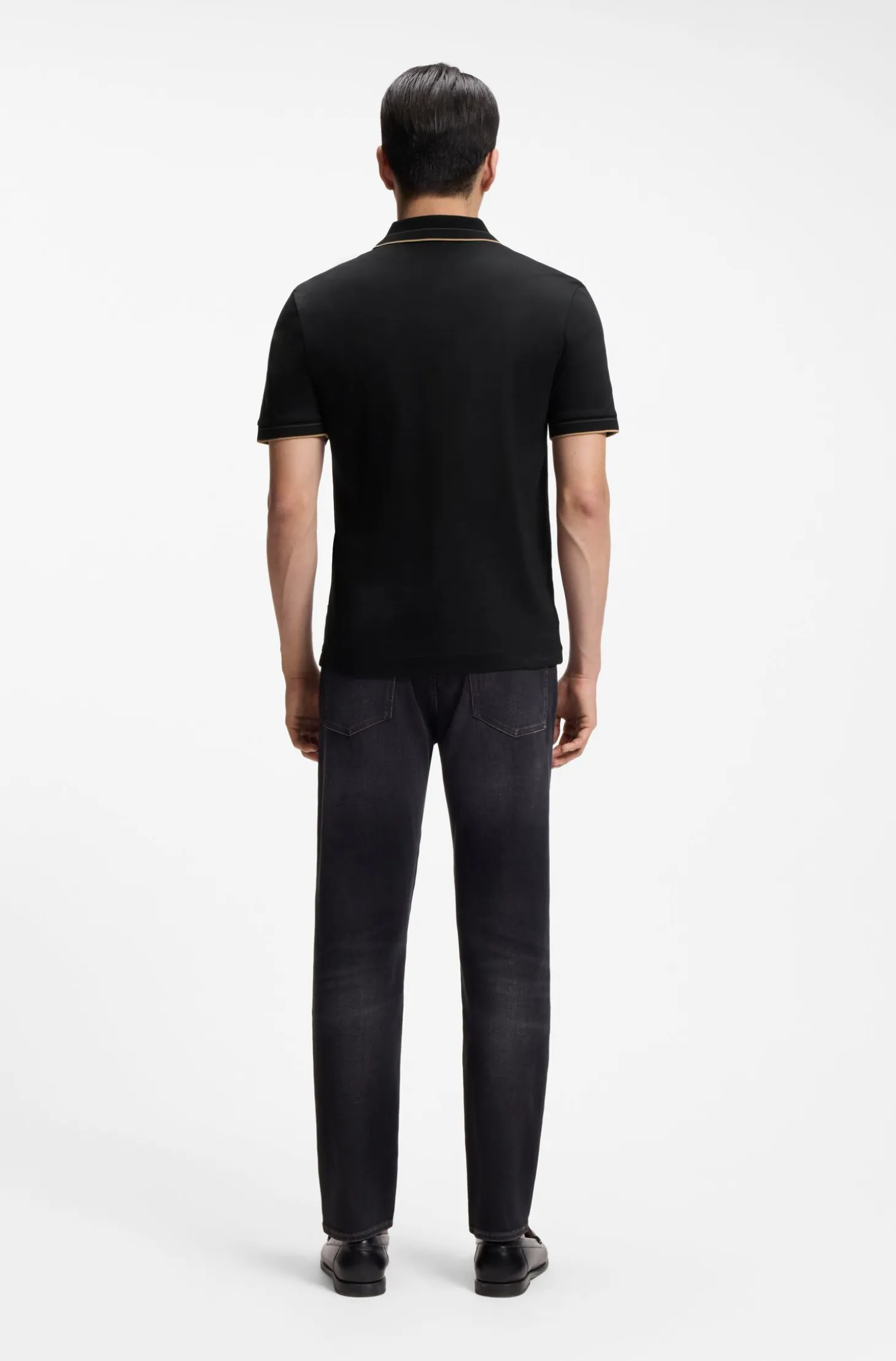 Slim-fit polo shirt in mercerised cotton