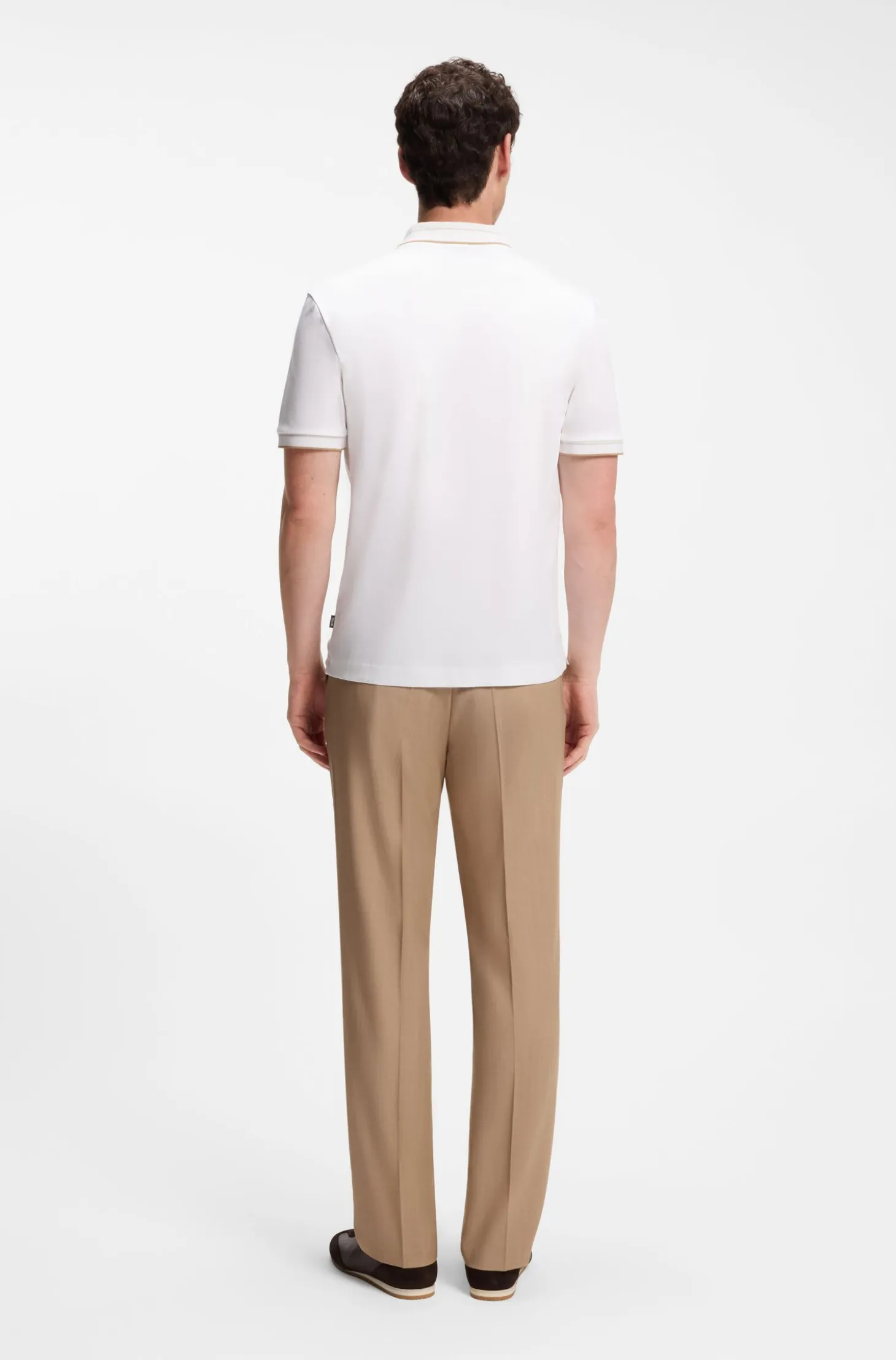 Slim-fit polo shirt in mercerised cotton